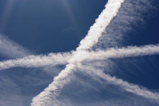 Shot of the condensation trails