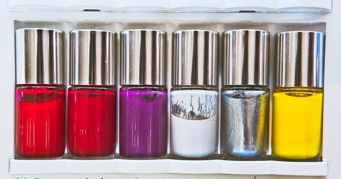 Bottles of colorful nail polish