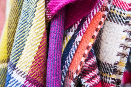 Close up of selection of wool blankets