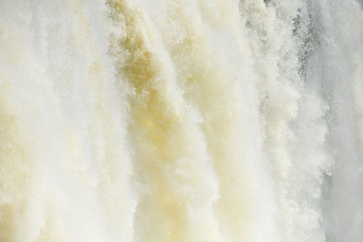 a massive flow of water at Iguassu waterfall