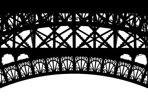 Iron decorative details of the Eiffel tower reflect the style of the time the art nouveau
