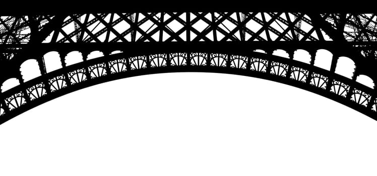 Iron decorative details of the Eiffel tower reflect the style of the time the art nouveau
