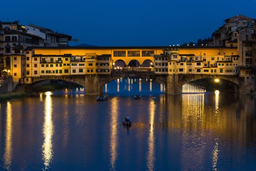 Old Bridge, the most famous bridge in Florence, Tuscany