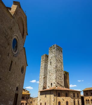 medieval village famous for the fortifications tower 