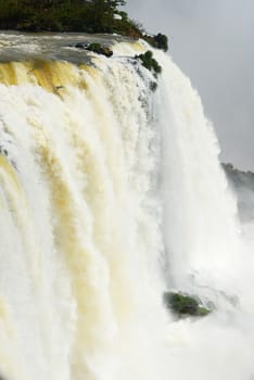 a massive flow of water at Iguassu waterfall