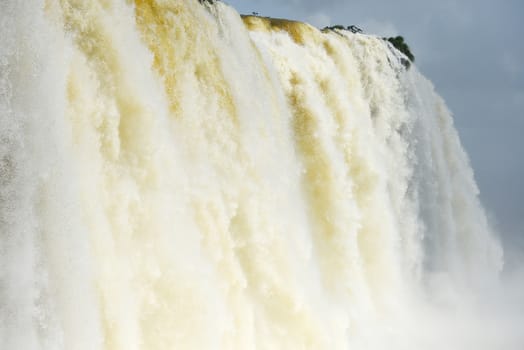 a massive flow of water at Iguazu waterfall