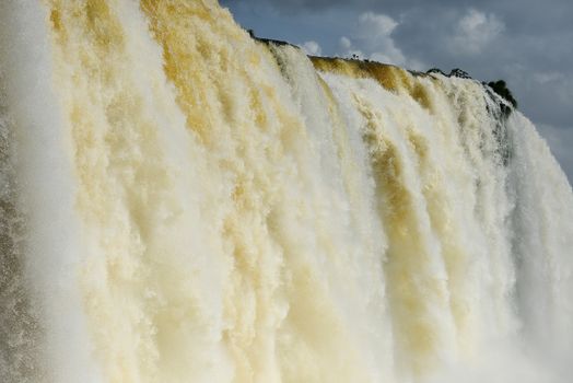 a massive flow of water at Iguazu waterfall