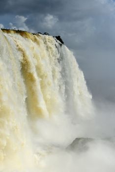 a massive flow of water at Iguazu waterfall