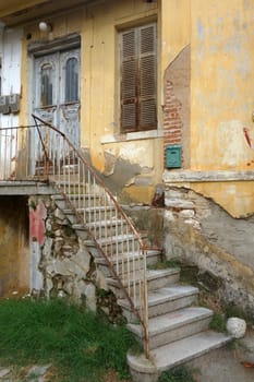 Abandoned very old house in the old part of Drama city in Greece