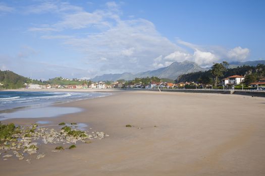 beach named Santa Marina in Ribadesella town Asturias Spain Europe