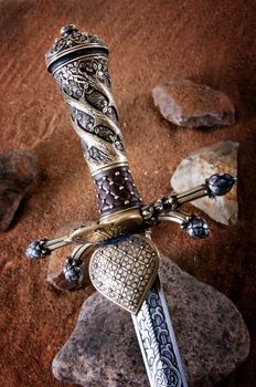 smart dagger of the medieval soldier. It was used for hunting