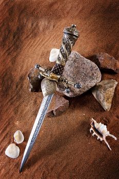 Smart dagger of the medieval soldier. It was used for hunting