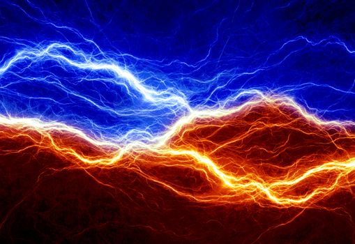 Fire and ice abstract lightning background