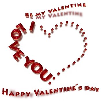 Happy Valentine's Day text cut from heart. Celebration card sample.