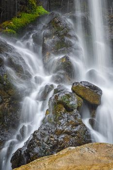 Longtime exposure of Kuhlfucht waterfall in Germany Bavaria