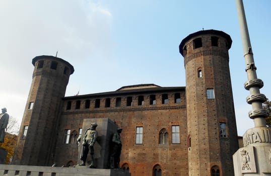 Close up view of the fort in Piazza Castello, Turin, Italy.

Picture taken on October 28, 2013.