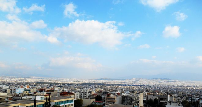 Skyline of Athens (Greece) a view of a concrete city from above.

Picture taken on November 1, 2014.