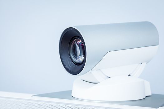 teleconference, video conference or telepresence camera closeup