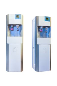 Electric water cooler machine isolated on a white background