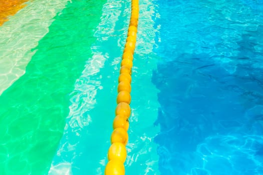 Yellow buoy floating in the water