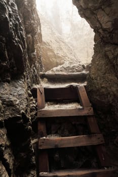 Stairs of a tight mountain path
