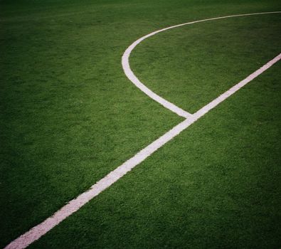 Football  field corner with white marks