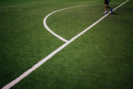 Football  field corner with white marks