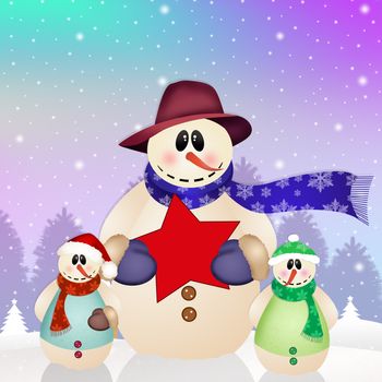 family of snowman