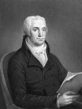 Joel Barlow (1754-1812) on engraving from 1834.  American poet, diplomat and politician. Engraved by A.B Durand and published in ''National Portrait Gallery of Distinguished Americans'',USA,1834.
