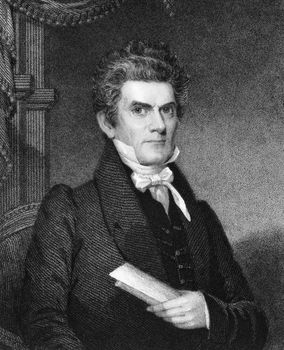 John Caldwell Calhoun (1782-1850) on engraving from 1835. United States politician and political theorist. Engraved by  and published in''National Portrait Gallery of Distinguished Americans Volume II'',USA,1835.