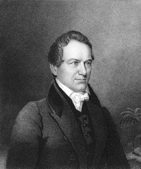 Robert Young Hayne (1791-1839) on engraving from 1835. American politician. Engraved by J.B.Forrest and published in''National Portrait Gallery of Distinguished Americans Volume II'',USA,1835.