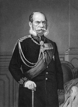 William I, German Emperor (1797-1888) on engraving from 1873. King of Prussia during 1861-1888 and the first German Emperor during 1871-1888. Engraved by unknown artist and published in ''Portrait Gallery of Eminent Men and Women with Biographies'',USA,1873.