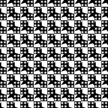 Digital computer graphic - abstraction seamless background with a stars in a black - white colors for design.
