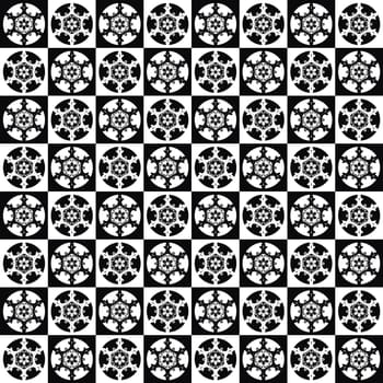 Digital computer graphic - decorative seamless ornament with a snowflakes for design.