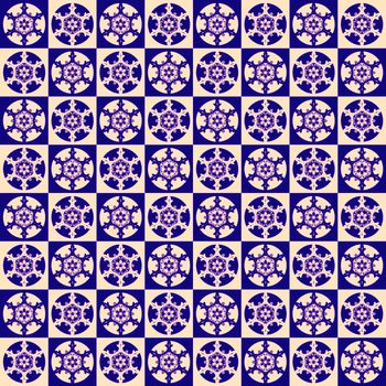 Digital computer graphic - decorative seamless ornament with a snowflakes for design.