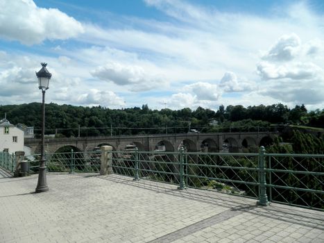 Distant view of Passerelle bridge (Luxembourg Viaduct), Luxembourg city, Luxembourg.

Picture taken on July 29, 2012.