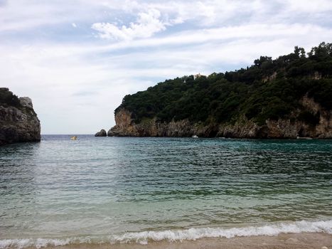 View of St. Spyridon bay (Palaiokastritsa) in Corfu Island, Greece.

Picture taken on June 30, 2014.