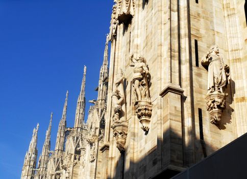 Close up of Duomo cathedral, Milan, Italy.

Picture taken on October 26, 2013.