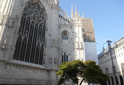 Side View of Duomo Cathedral, Milan, Italy.
Picture taken on October 26, 2013.