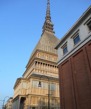 Close up of La mole Antonelliana's top, in Turin, Italy.

Picture taken on October 28, 2013.