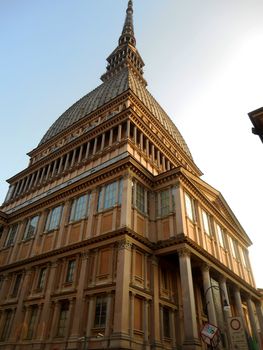 Close up of La mole Antonelliana's top, in Turin, Italy.

Picture taken on October 28, 2013.