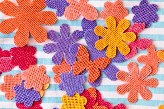Colorful fabric craft shapes