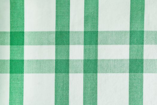 Green and white checked cotton pattern