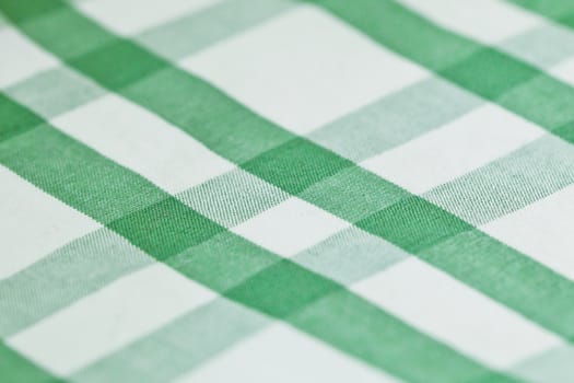 Green and white checked cotton pattern