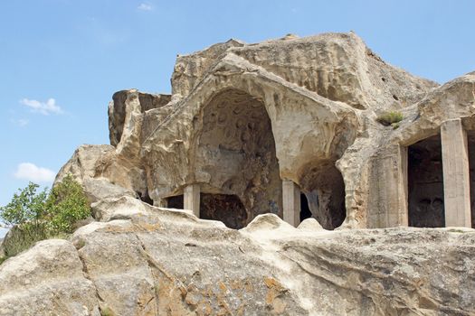 UPLISZICHE, GEORGIA - JULY 7, 2014: Caves of the world heritage Uplisziche on July 7, 2014 in Georgia, Europe