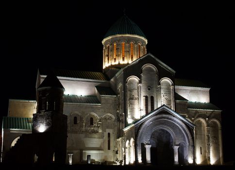 Bagrati Cathedral at night, Kutaissi, Georgia, Europe