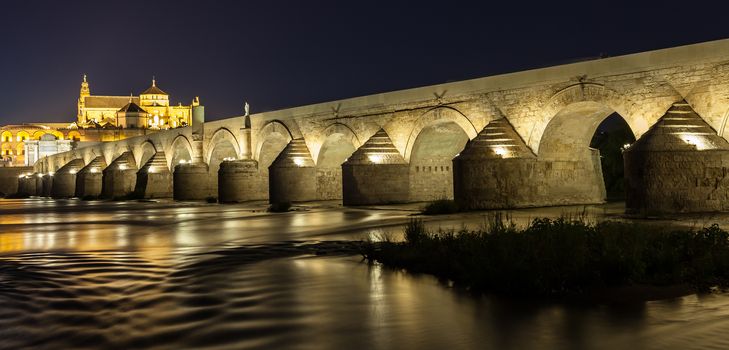 Roman bridge of C��rdoba, the main landmark of this city in Andalusia Region - Spain