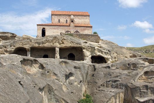 UPLISZICHE, GEORGIA - JULY 7, 2014: Caves of the world heritage Uplisziche on July 7, 2014 in Georgia, Europe