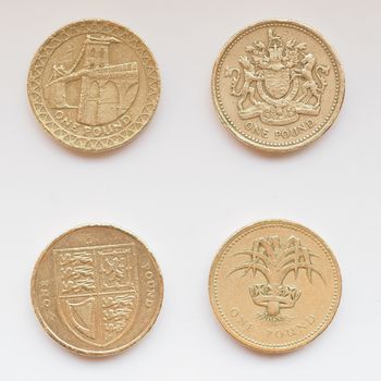 One Pound coin currency of the United Kingdom