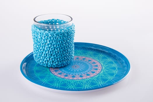 glass cup. Empty glass cup on the background